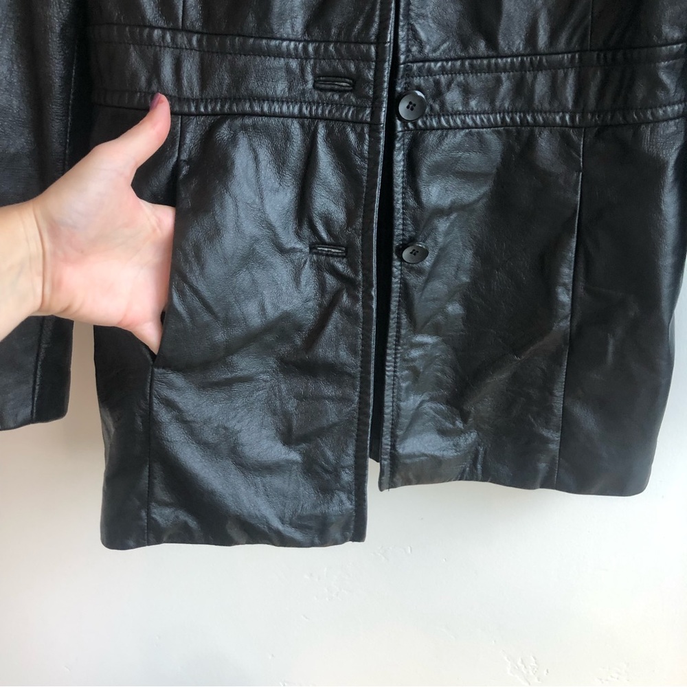 Y2K Vintage Leather blazer Jacket | M - Picture 5 of 13
